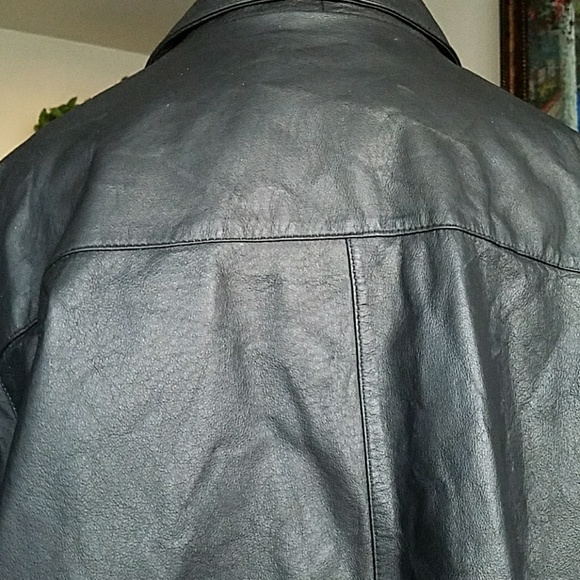 MEN'S LEATHER  BUTTONED DOWN LEATHER JACKET - Picture 5 of 8